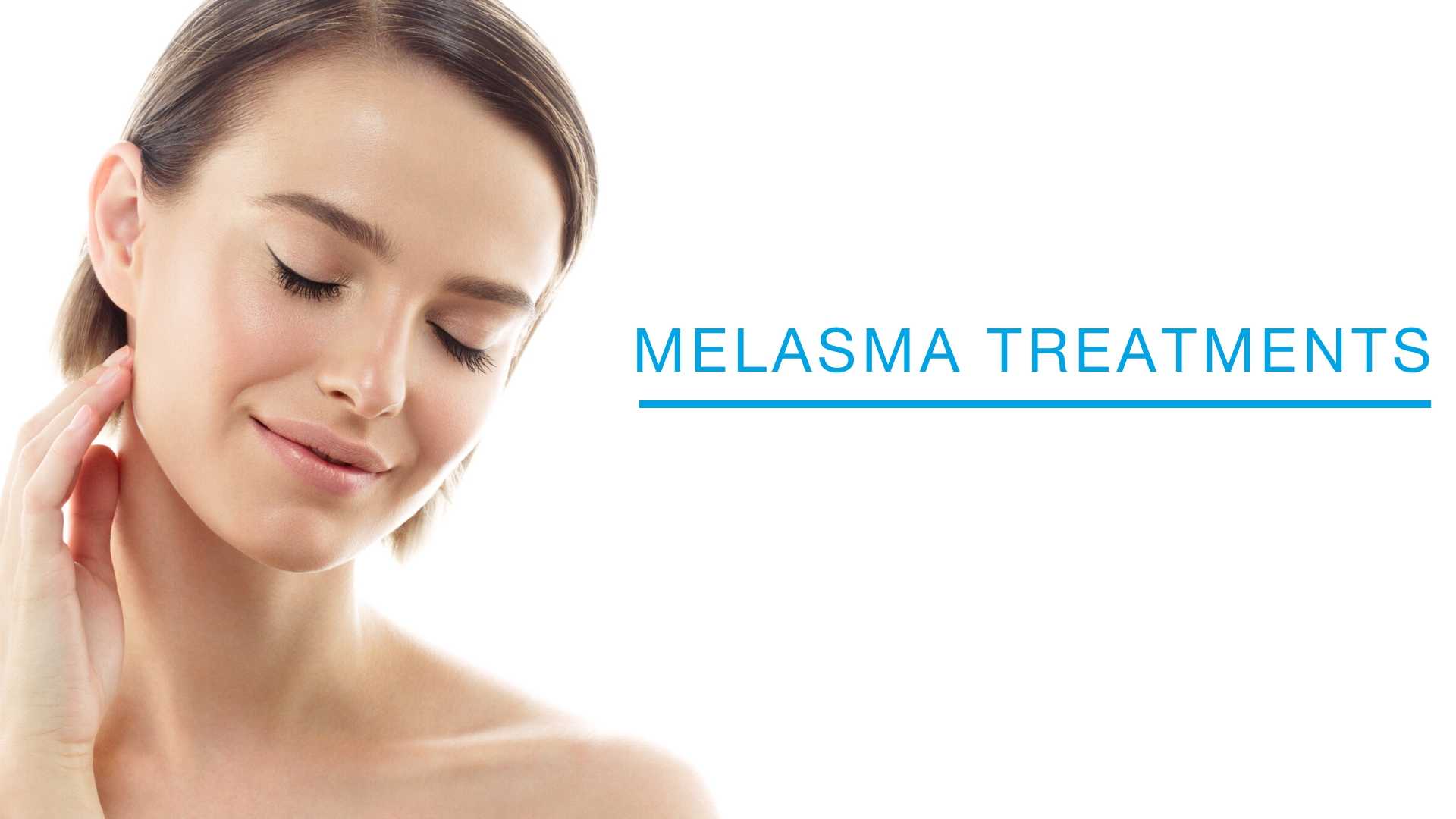 Woman happy and smiling with relief after Melasma Treatment.