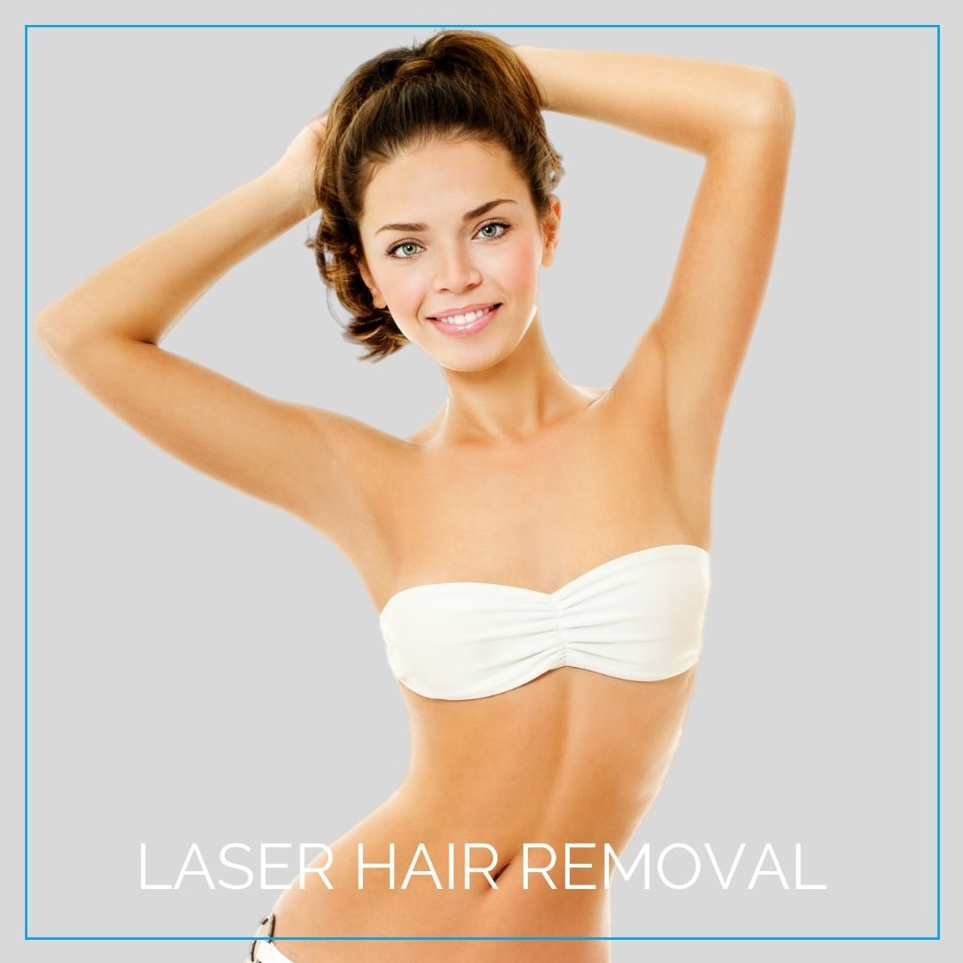Beautiful woman showing off her laser hair removal.