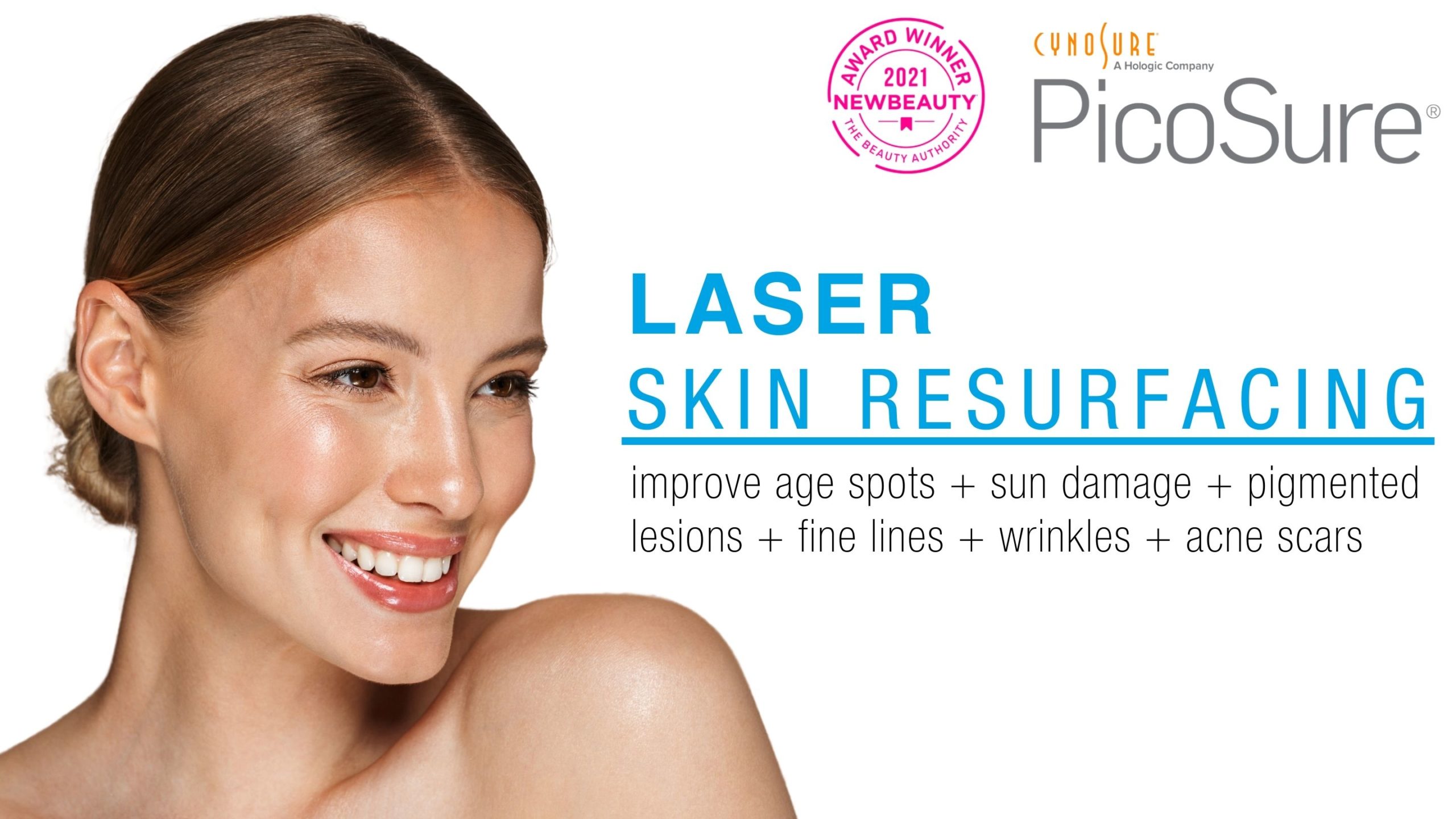 woman with smooth skin promoting Picosure Laser